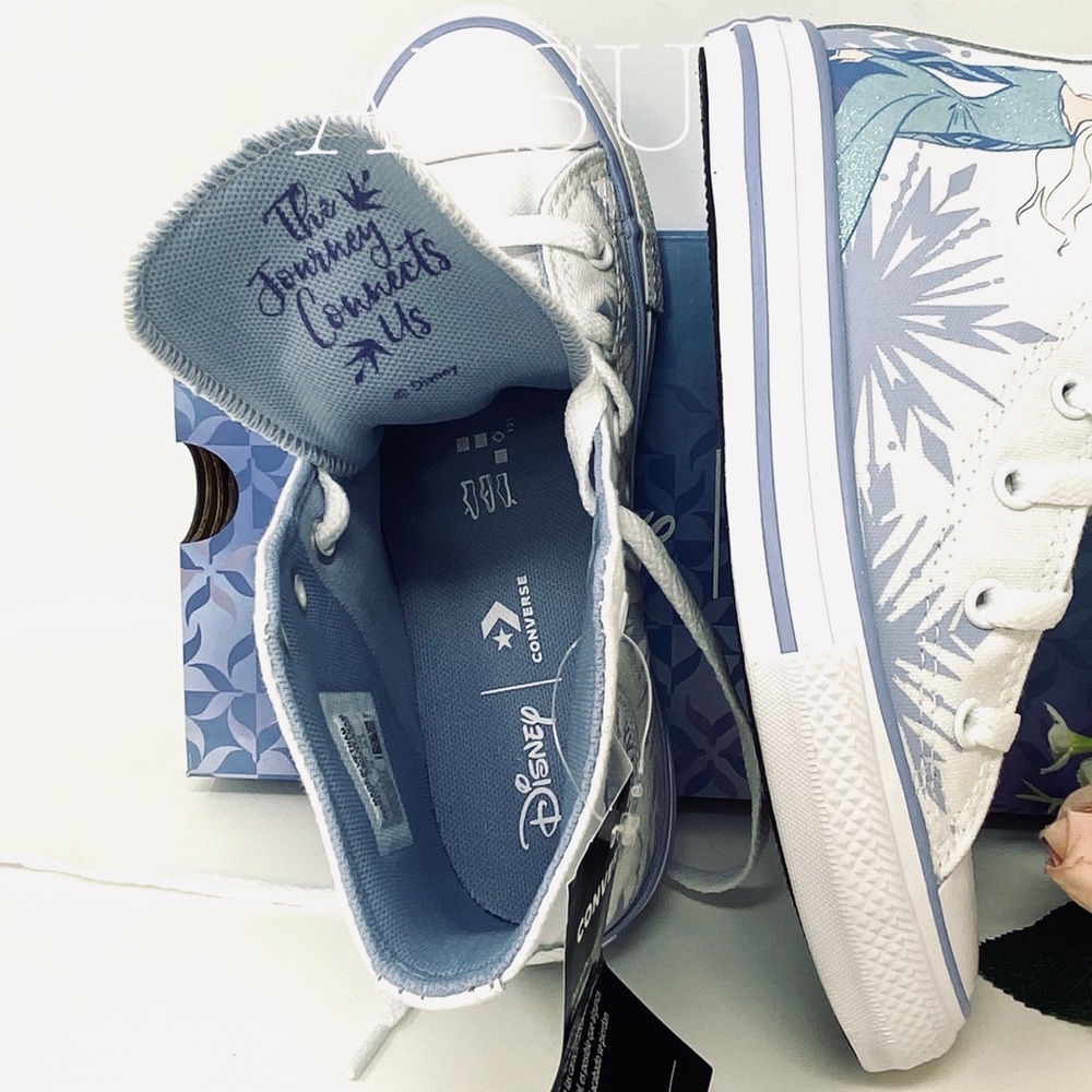 Converse & Disney Frozen Ctas High White Blue Kids - Picture 7 of 8